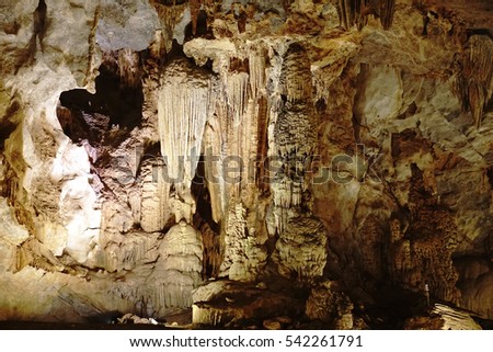 Quang Binh, Vietnam - 12th December 2016 - Paradise cave (or Thien Duong cave) is a cave in Phong Nha Ke Bang National Park, UNESCO's World Heritage Site