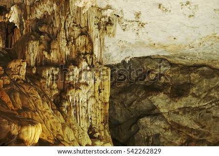 Quang Binh, Vietnam - 12th December 2016 - Paradise cave (or Thien Duong cave) is a cave in Phong Nha Ke Bang National Park, UNESCO's World Heritage Site