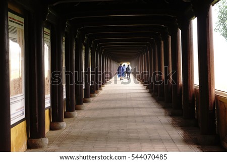 Hue, Vietnam - 10th December 2016 - Hue Imperial, a walled fortress and palace in the city of Hue, the former imperial capital of Vietnam. A well-known destination for travelers