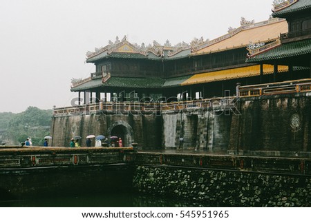 Hue, Vietnam - 10th December 2016 - Hue Imperial, a walled fortress and palace in the city of Hue, the former imperial capital of Vietnam. A well-known destination for travelers