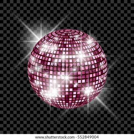 Blue Disco Ball isolated on a transparent background. Vector EPS 10 illustration.