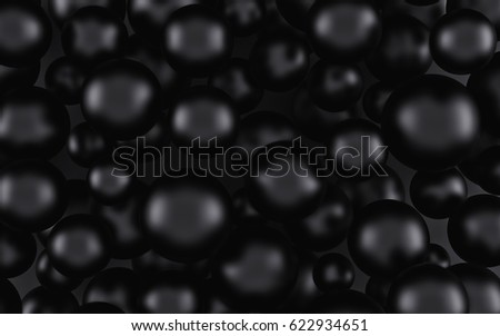 Black shpere pearl background. 3 d rendering