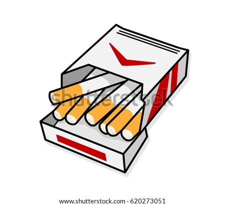 Opened Pack Cigarette Hand Drawn Vector Stock Vector ...
 How To Draw A Pack Of Cigarettes