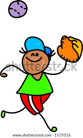 baseball kid - stock vector