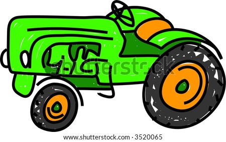 Cartoon Vector Illustration Funny Farm Tractor Stock Vector 143597662