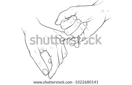 Hand Holding Little Finger Vector Stock Vector (Royalty Free ...