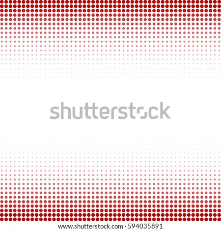 poster of red circles arranged in a row. banner of abstract scarlet points different size. effect sampled. white background. vector illustration