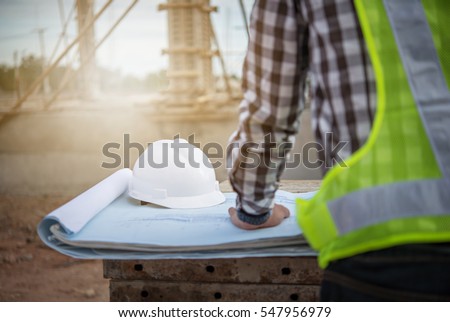 engineer working on building site