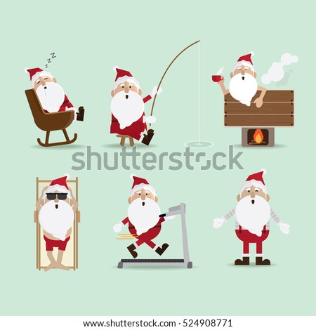 santa claus chimney Collection vector