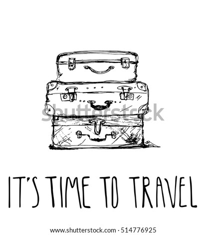 Three Travel Bag Vector Illustration Isolated On Background Summer Time Three Travel Bag Vector Illustration Isolated On Background Summer Time