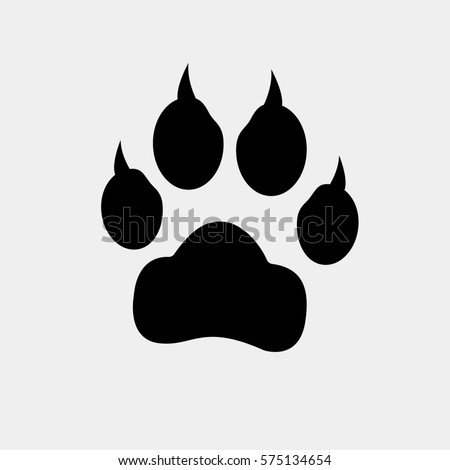 Paw Print Logo Black On White Stock Illustration 575134654 - Shutterstock