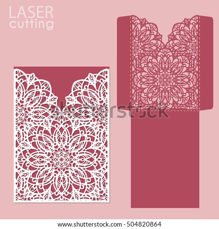 Die Laser Cut Wedding Card Vector Stock Vector 504820864 Shutterstock Laser Cut Wedding Invitation Templates Free