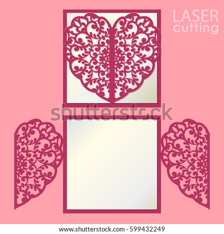Laser Cut Vector Card Temlate Rose Stock Vector 481959019 ...