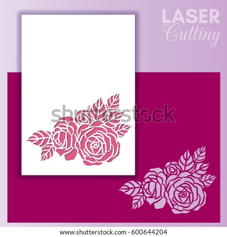 Laser Cut Wedding Invitation Greeting Card Vectores En 