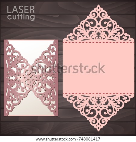 Laser Cut Wedding Invitation Card Template Stock Vector ...