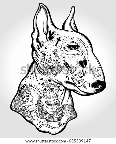 bull terriers portrait made oldstylized tattoo stock vector dog coloring airedale terrier coloring book - Shih Tzu Coloring Pages bull terriers portrait made oldstylized tattoo stock vector dog coloring airedale terrier coloring book - Shih Tzu Coloring Pages