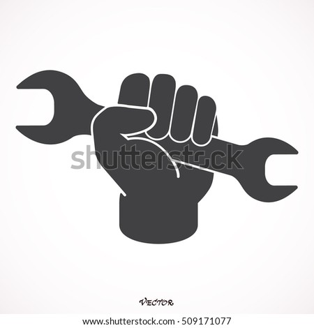 Wrench Hand  Tool  Construction Repair Icon Stock Vector 