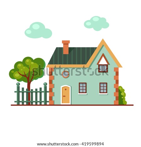 Building brick house clip art