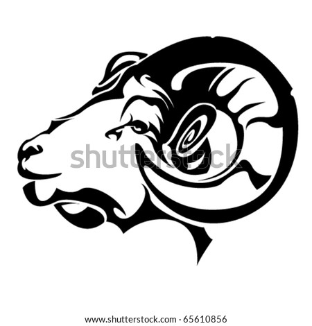 Tribal Ram Stock Vector 65610856 - Shutterstock