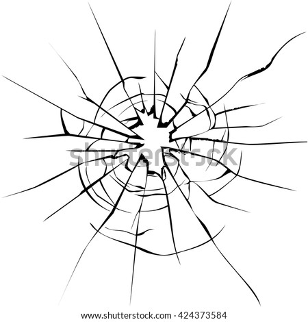 Vector Broken Glass Isolated Cracked Glass Stock Vector 424373584 ...