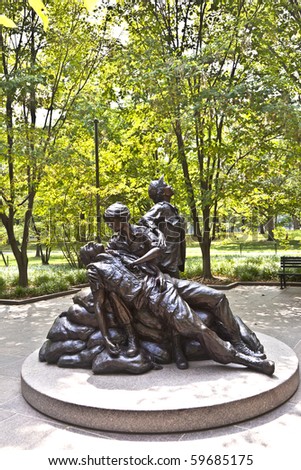 Vietnam Memorial Women Statue Clip Art