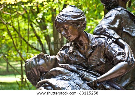 Vietnam Memorial Women Statue Clip Art
