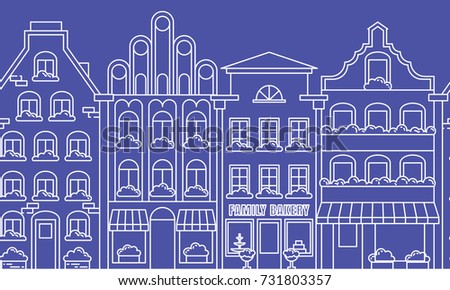 Download City Landscape Border Seamless Pattern Apartment Stock ...