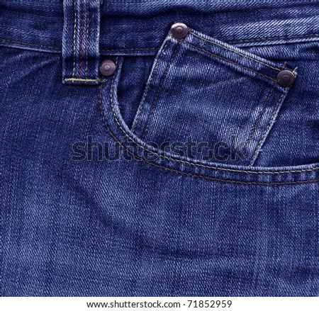 Denim Blue Jeans Trouser Pants Pocket Stock Photo 64069885 - Shutterstock