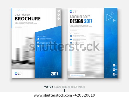 Blue Corporate business annual report brochure flyer design. Leaflet cover presentation. Catalog with Abstract geometric background. Modern publication poster magazine, layout, template. A4 size