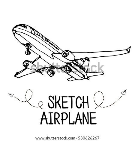  Airplane Hand Draw Sketch Stock Vector 530626267 - Shutterstock