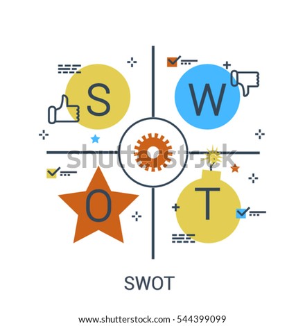 stock-vector-flat-line-infographic-swot-