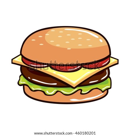 Burger Illustration Vector Stock Vector 460180201 - Shutterstock