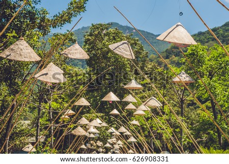 The traditional hats of Vietnam's woman. The most popular of Vietnam's woman.