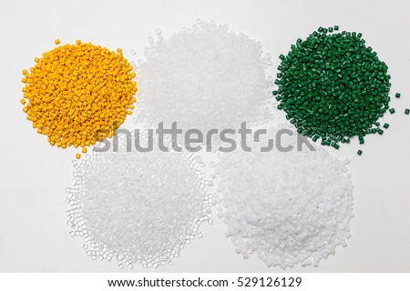 Polymeric dye. Plastic pellets. Colorant for plastics. Pigment in the granules. Polymer beads