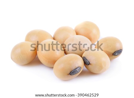 soy beans on the white ground