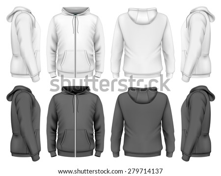 Download Men Hooded Sweatshirt Front Side Back Stock Vector ...