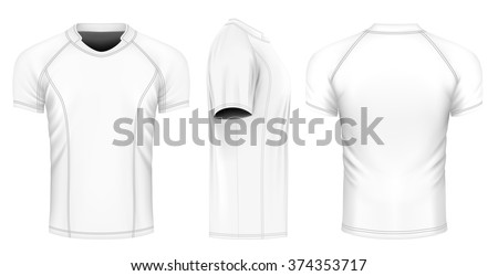 Download Rugby Jersey Front Back Side Views Stock Vector 374353717 - Shutterstock