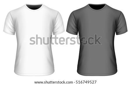 Download Mens Short Sleeve Black White Tshirt Stock Vector ...