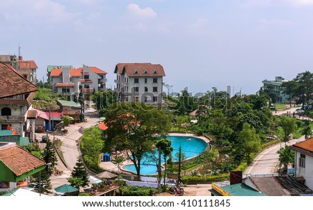 Vinh Phuc, Vietnam, April 14, 2016 to the Tam Dao mountain road, Vinh Phuc Province, Vietnam, eco-tourism zone. Resort