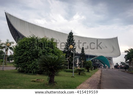 HAI PHONG, VIETNAM, August 28, 2015 Building, architecture shaped kite. The port city of Hai Phong, Vietnam