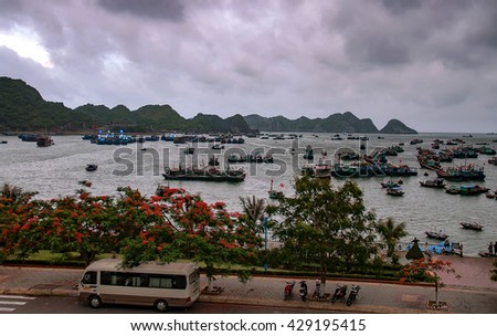 CAT BA, VIET NAM, May 27, 2016 Bay Cat Ba, Hai Phong City, Vietnam