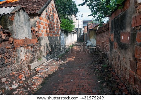 Vinh Phuc, Vietnam, January 18, 2016 Le Hien ancient villages, countryside Vinh Phuc, Vietnam
