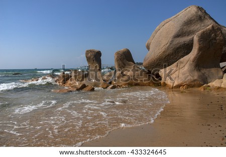 Binh Thuan, Vietnam, August 28, 2015 reefs, sea Binh Thuan, Vietnam