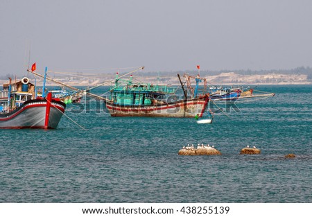 Binh Thuan, Vietnam, June 28, 2015 fishermen in Binh Thuan, Vietnam, on the fishing season