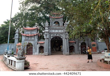 HUNG YEN, Vietnam, June 12, 2016 ancient temples, downtown Hung Yen Vietnam