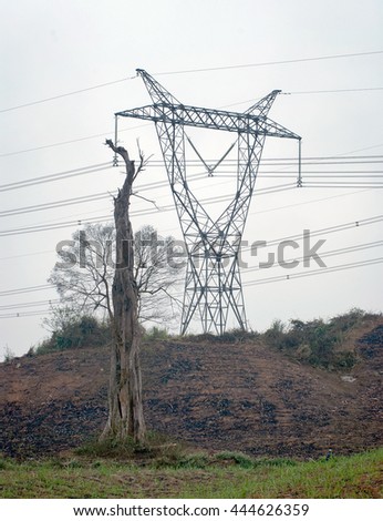 THANH HOA, Vietnam, May 16, 2016 500kv high voltage. Thanh Hoa Province, Vietnam