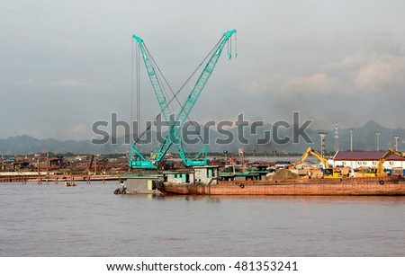 CAT BA, VIET NAM, June 10, 2016 Dinh Vu port, Hai Phong City, Vietnam