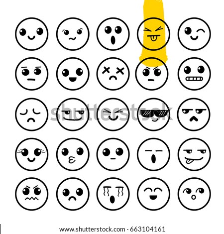 Vector Icons Smiley Faces Stock Vector 133283777 - Shutterstock