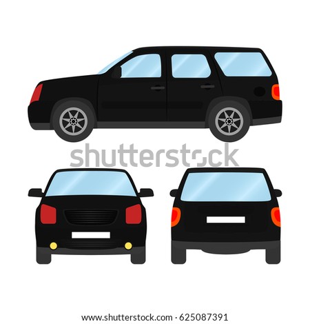 Blue Car Vector Template On White Stock Vector 520878703 - Shutterstock