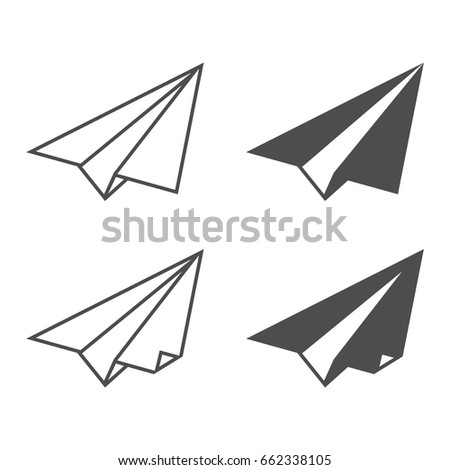 Doodle Paper Plane Set Hand Drawn Stock Illustration 376413529 ...